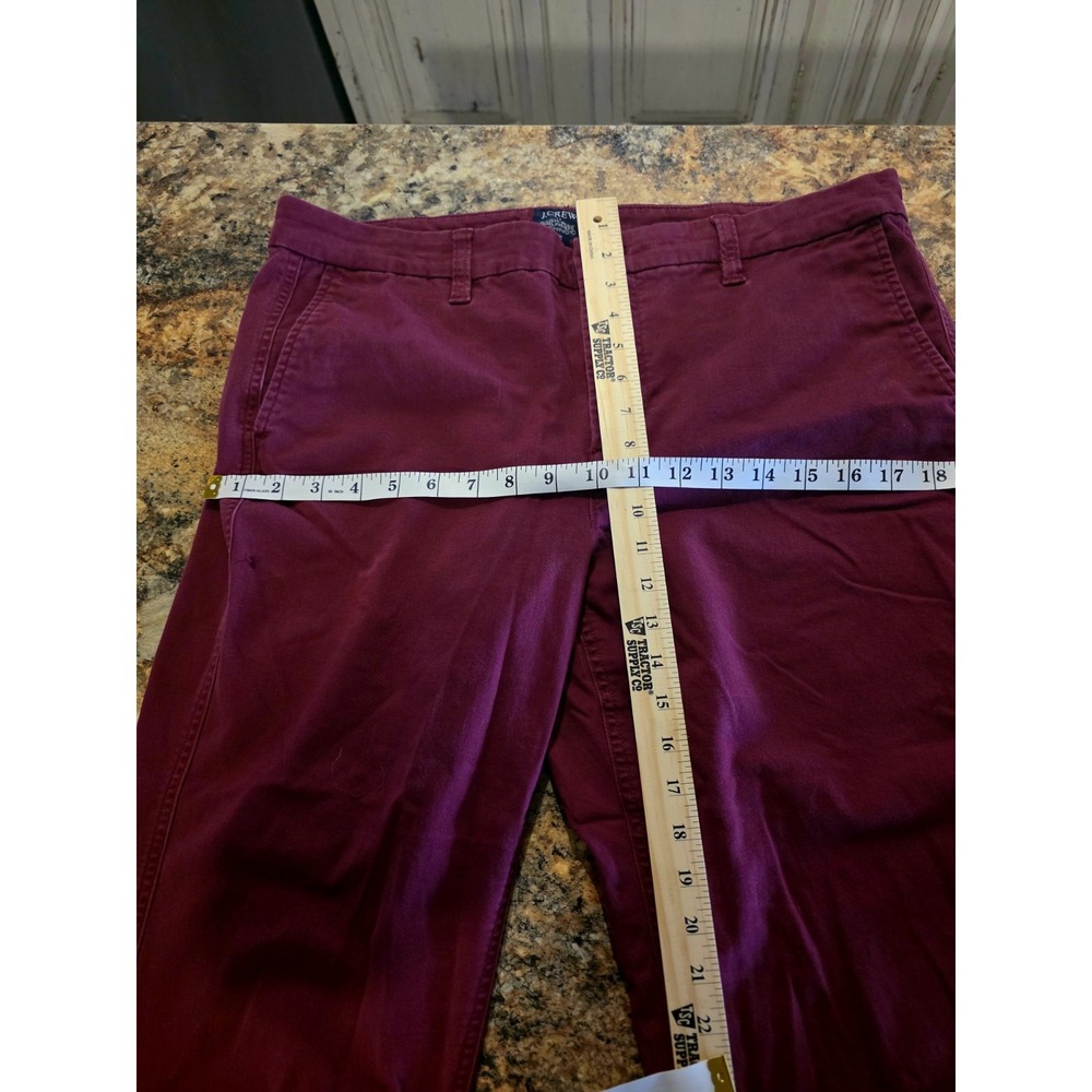 J. Crew Minnie Stretch Chino Pant Twill Knit Knee Seam Maroon Size 12. Out Of Bo